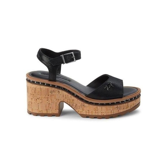 Karl Lagerfeld Black Platform Sandals - Picture 1 of 7